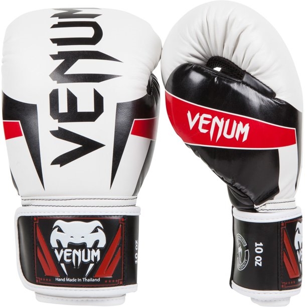 Venum Elite Boxing Gloves - White/Red/Black